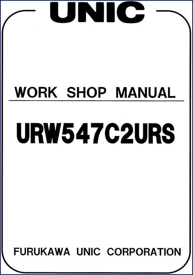 UNIC URW547C2URS Workshop Manual cover showing crane diagram and 140 pages document
