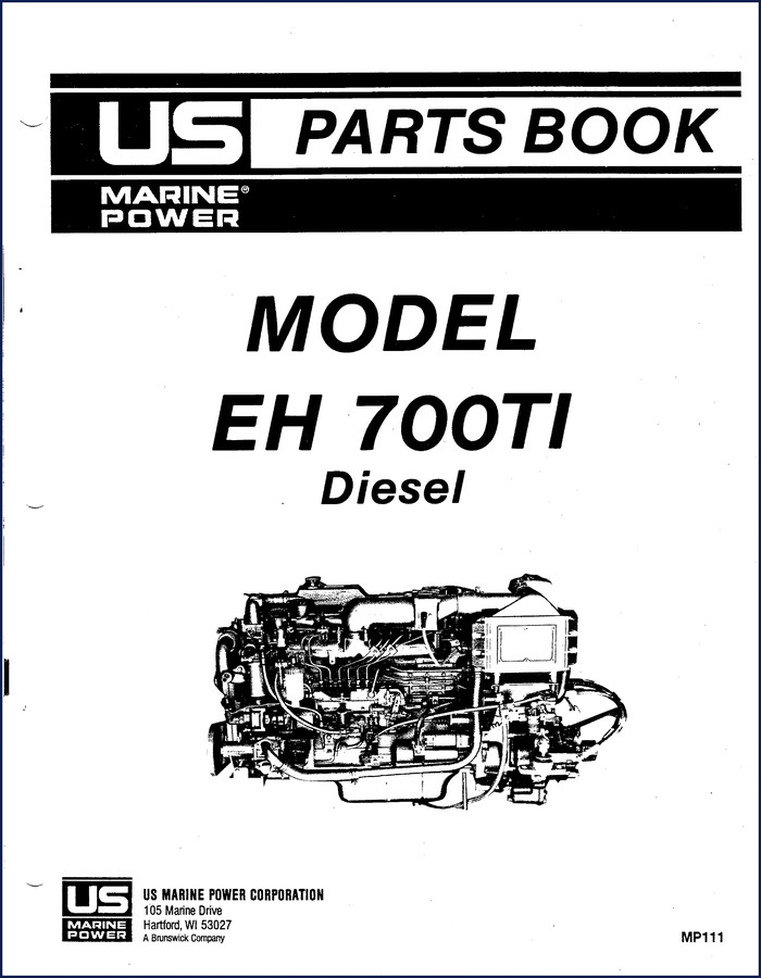 US Marine Power EH700TI Parts Catalog 80-page OEM manual cover