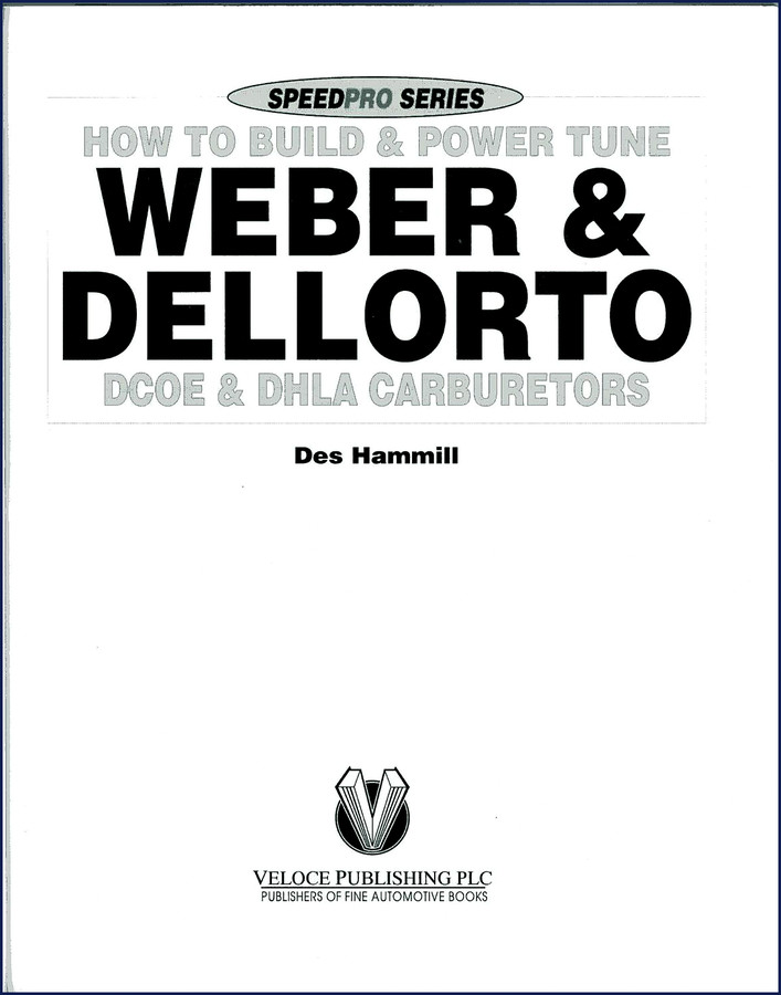 Veloce Publishing 1996 Technical Manual cover for Weber DCOE and Dellorto DHLA carburetors
