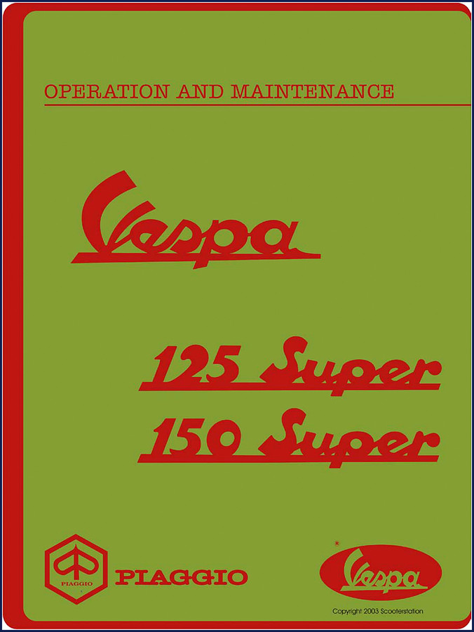 2003 Vespa 125 Super and 150 Super Service Manual cover
