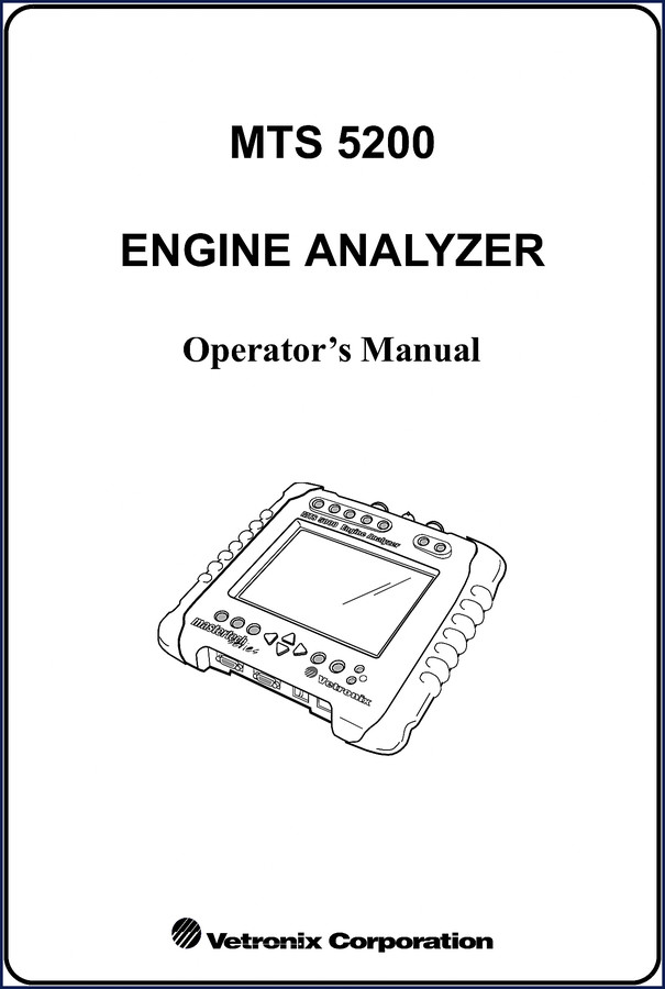 Vetronix MTS 5200 2006 Operators Manual cover page showing engine analyzer front panel and scope display
