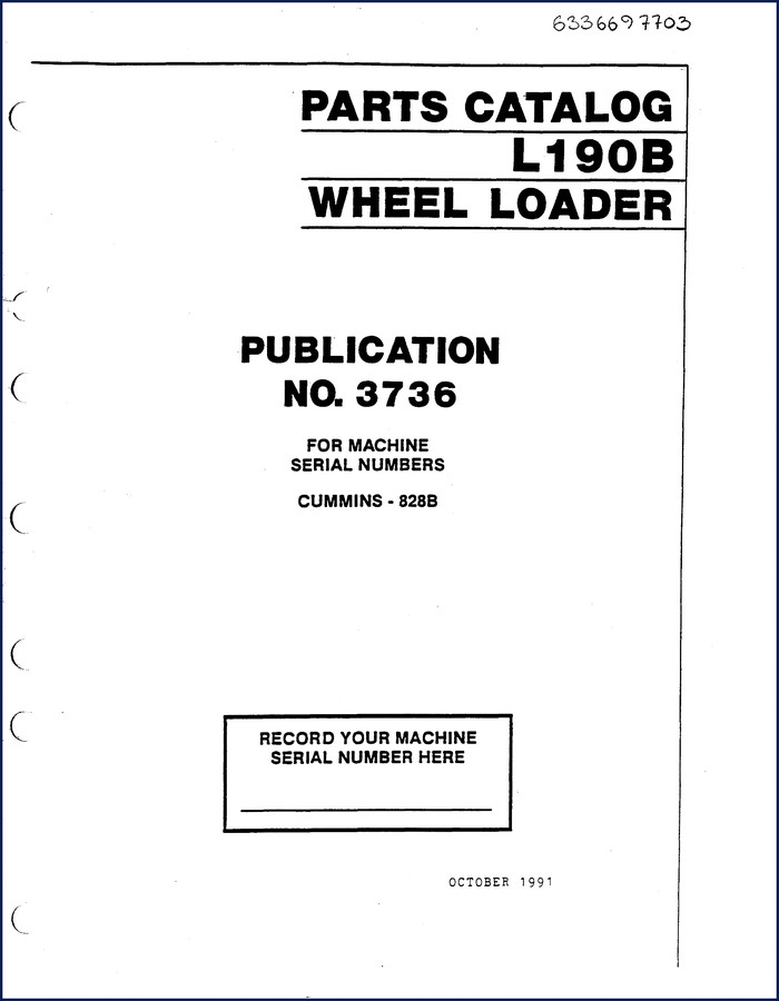 VME L190B 1991 Parts Catalog – OEM factory parts manual for wheel loader