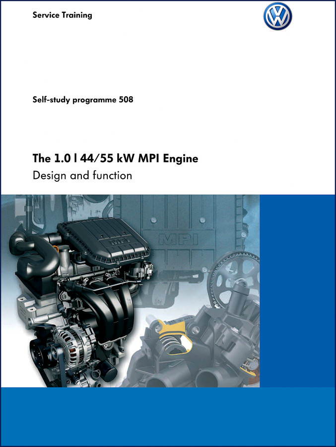 Volkswagen 1.0L 44/55 kW MPI engine training manual cover - OEM Self-study Programme 508