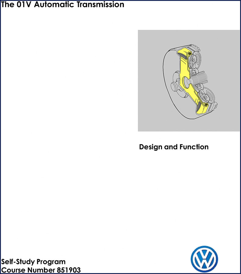 Volkswagen 01V 2000 Training Manual cover – factory automatic transmission self-study program