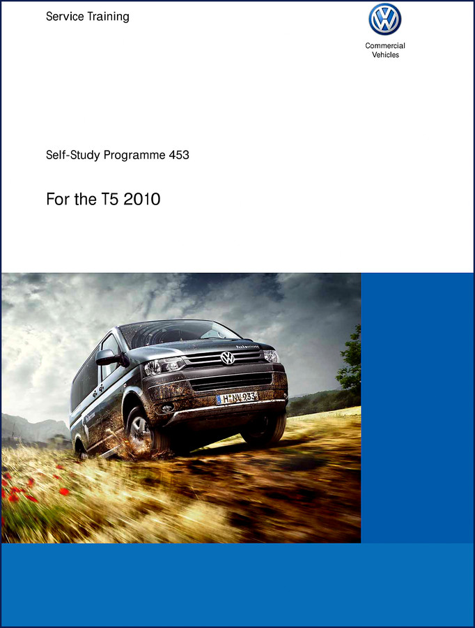 Volkswagen Commercial Vehicles T5 2010 Training Manual cover showing Transporter van