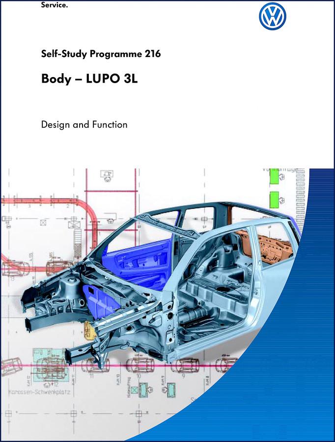 Volkswagen Lupo 3L Training Manual cover showing the 3-litre car and SSP 218 title
