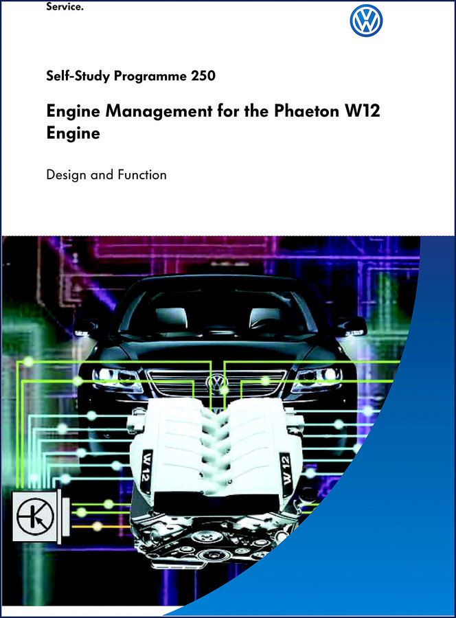 Volkswagen Phaeton W12 Training Manual cover – 68-page OEM factory self-study programme SSP 250