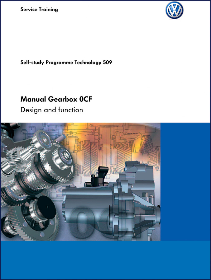 Volkswagen up! Training Manual cover showing 0CF manual gearbox cutaway