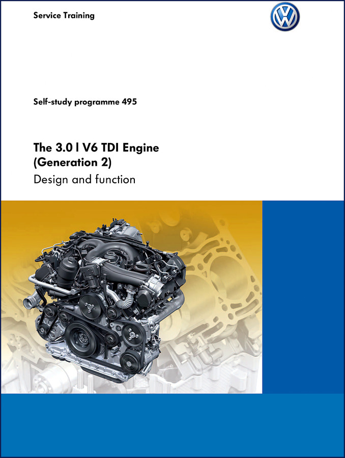 Volkswagen V6 TDI Training Manual cover – 3.0L Gen 2 engine design and function self-study programme 495