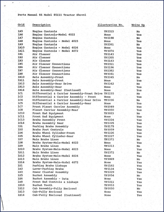 Volvo Trucks 85 III Parts Catalog cover – 164-page OEM factory parts manual for tractor shovel