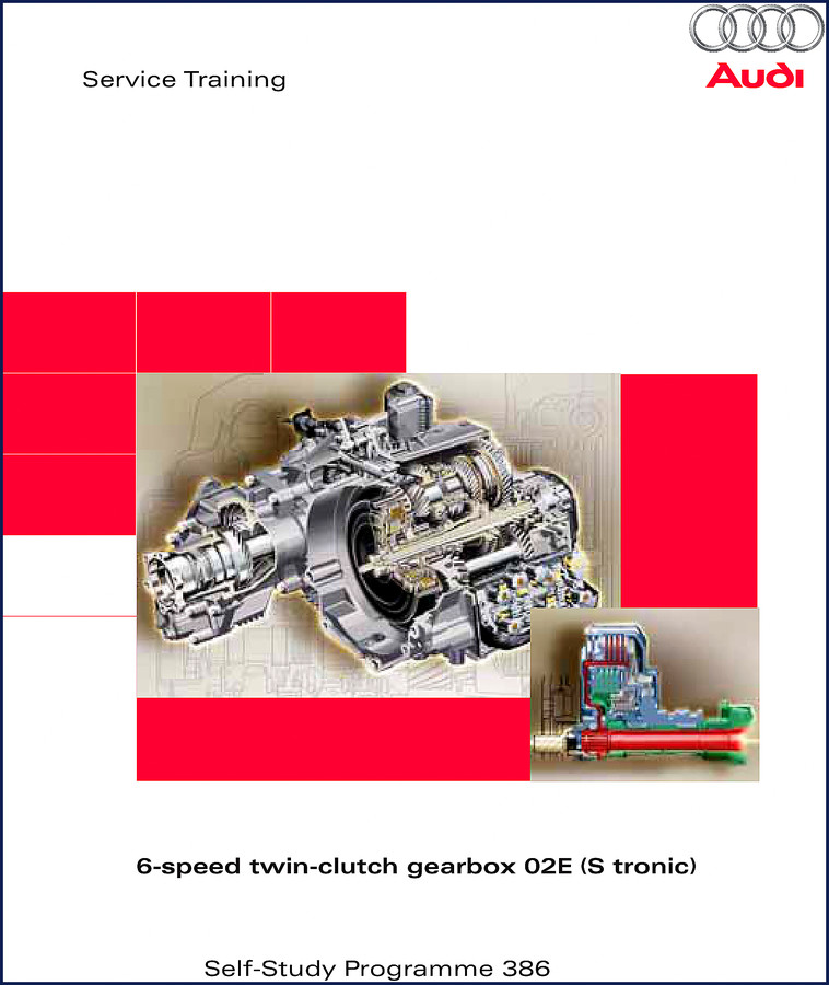 VW Group 02E S tronic training manual cover – 88 pages, Self-Study Programme 386