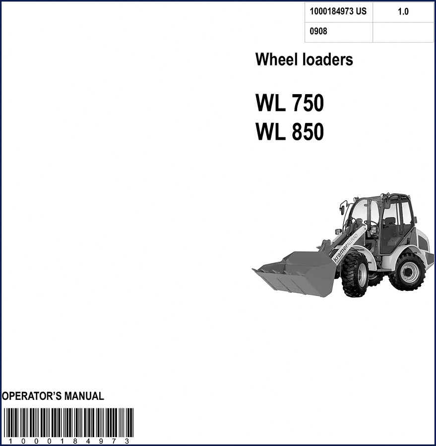 Wacker Neuson WL 750 WL 850 2008 Operators Manual - factory document cover