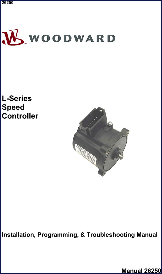 Woodward L-Series Speed Controller 2004 Installation Manual cover