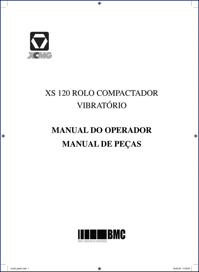 XCMG XS 120 2008 Operators Manual cover page