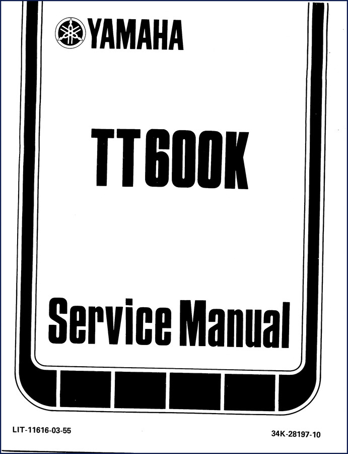 Yamaha TT600K 1983 Service Manual factory OEM cover showing bike, part number LIT-11616-03-55