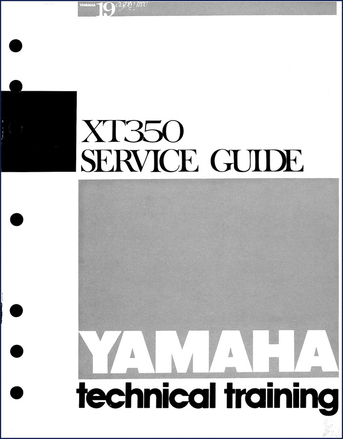 1985 Yamaha XT350 Service Manual cover – OEM Yamaha technical training guide