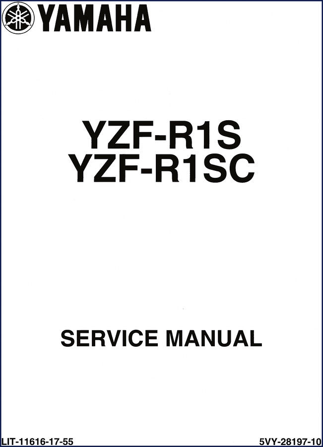 2003 Yamaha YZF-R1S YZF-R1SC Service Manual cover showing model designation and factory part number LIT-11616-17-55