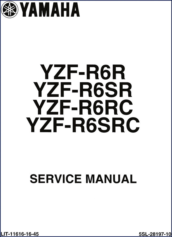 Yamaha YZF-R6R 2002 Service Manual cover showing engine and wiring diagrams