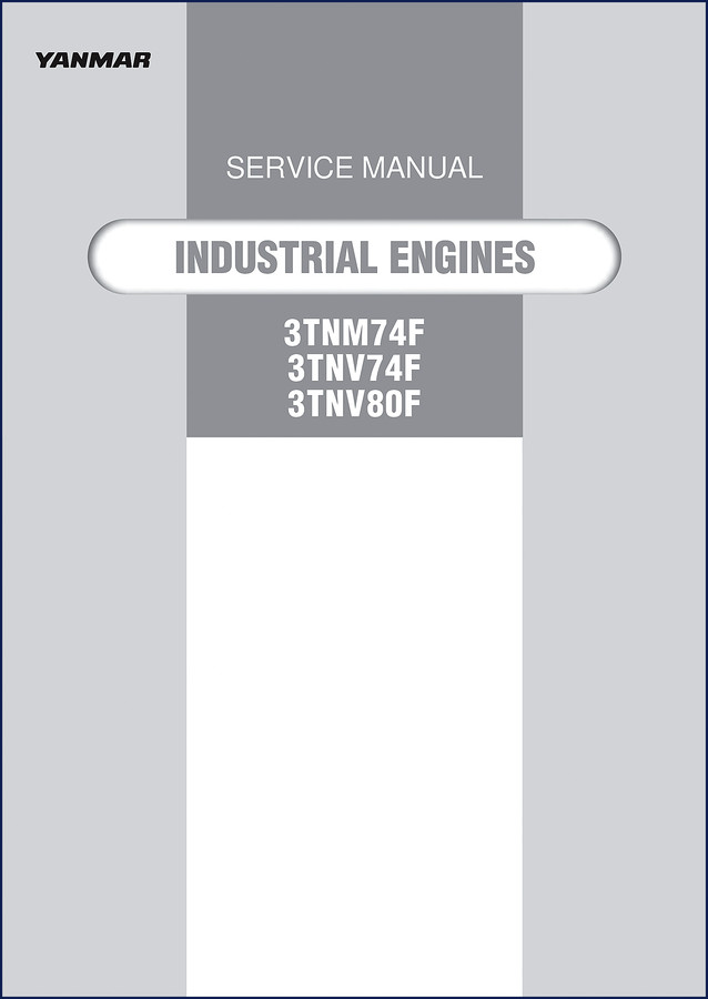 Yanmar 3TNM74F service manual cover - 250 page factory repair documentation for 3TNV74F and 3TNV80F engines