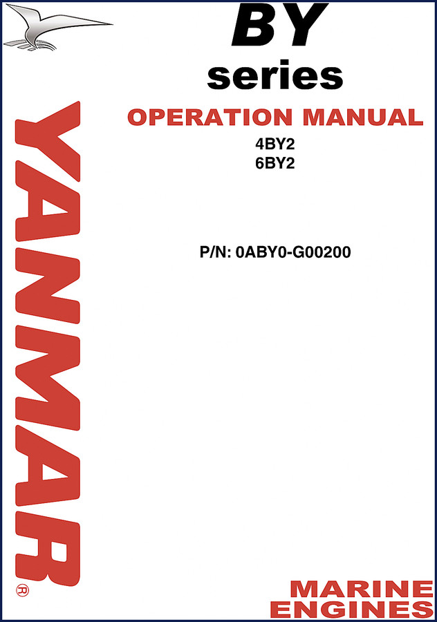 Yanmar 4BY2 6BY2 2008 Operation Manual cover showing engine diagrams