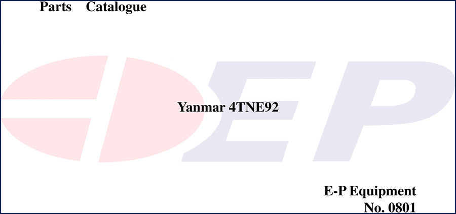 Yanmar 4TNE92-HRJ Parts Catalog – OEM factory document cover showing engine diagram and part number reference