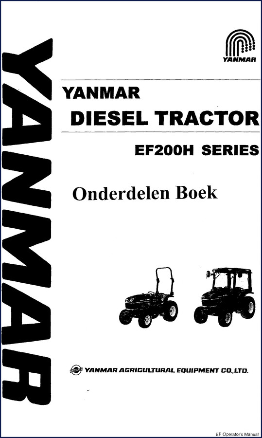 Yanmar EF200H Parts Catalog cover showing diesel tractor exploded view