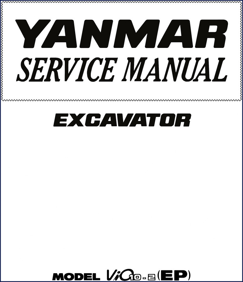 Yanmar VIO10-2(EP) service manual cover showing excavator model and OEM branding