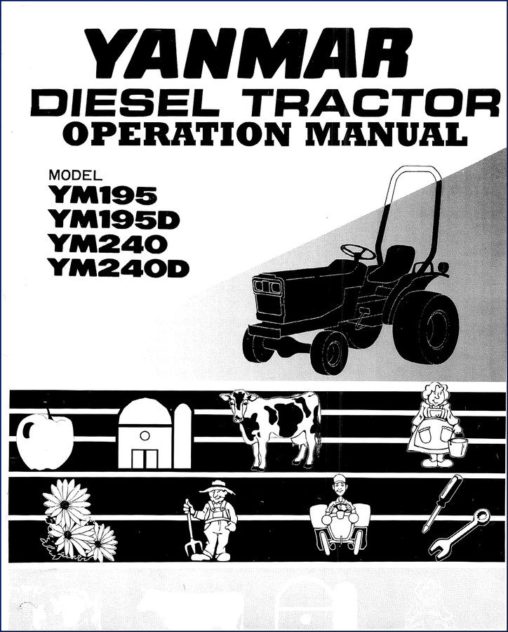 Yanmar YM195 YM240 Operators Manual cover - factory OEM documentation