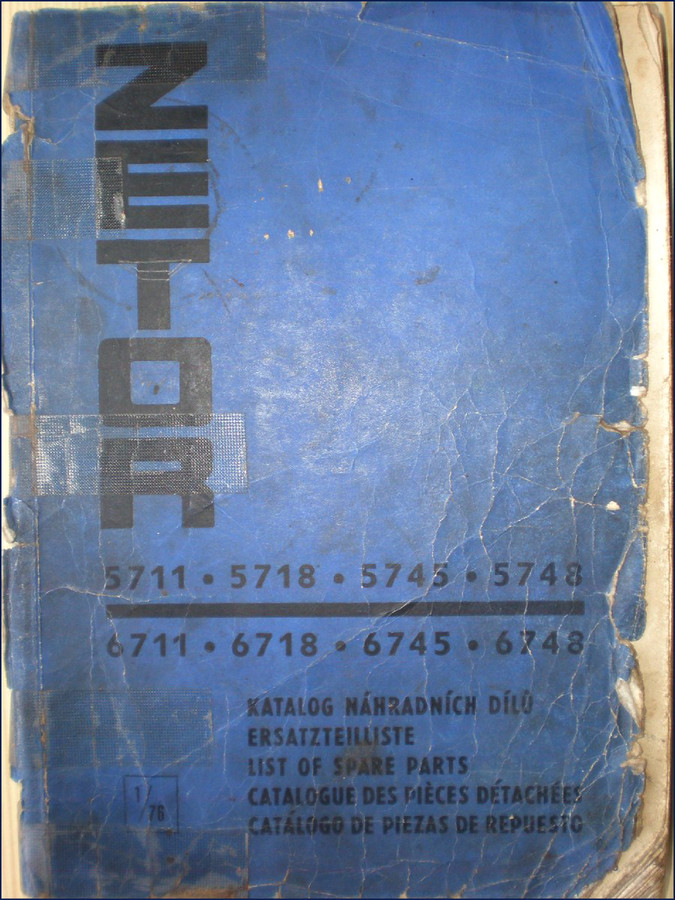 Zetor 5711-6711 1976 OEM Parts Catalog cover showing tractor lineup