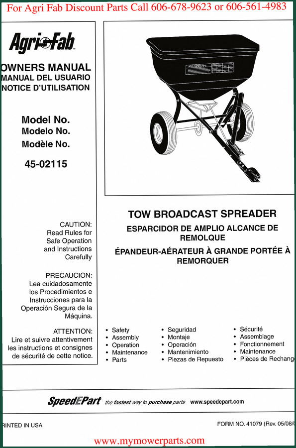 Agri-Fab 45-02115 User Manual | OEM Service Documentation