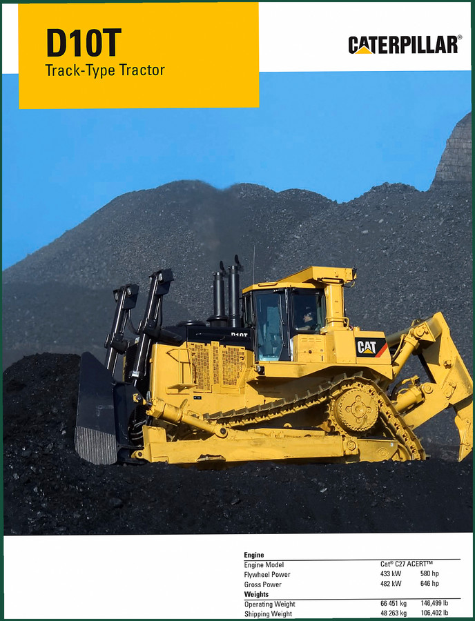 Cat D10T Technical Manual – 20 Pages OEM Specs for Track-Type Tractor