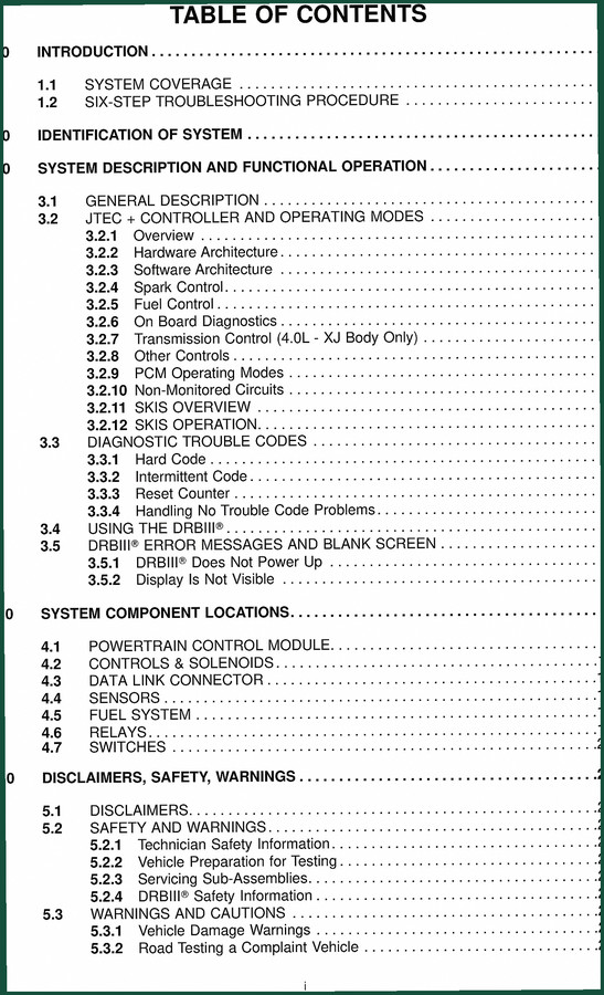 Chrysler TJ-XJ Diagnostics Manual – 504 Pages OEM