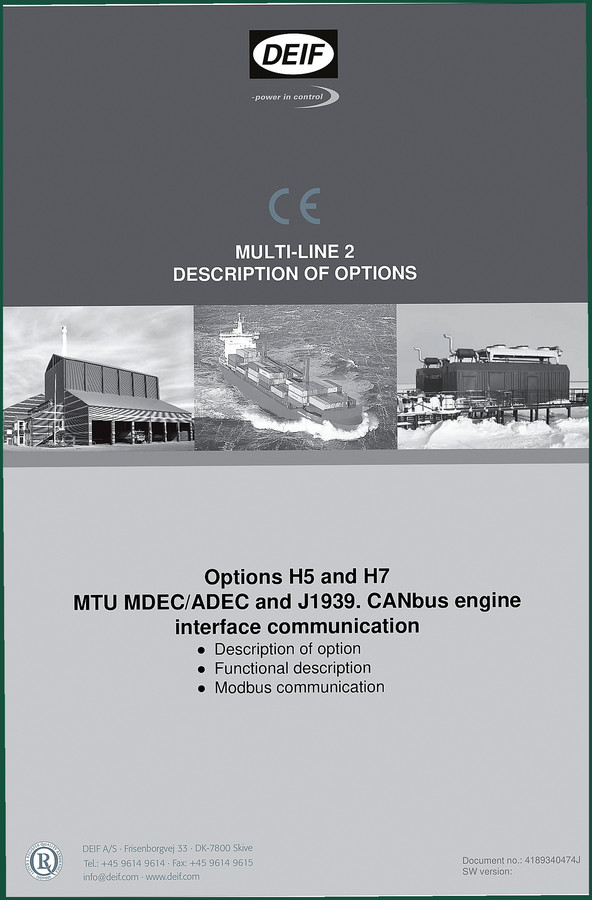 DEIF Multi-line 2 GC-1F Technical Manual – 45 Pages Factory Specs