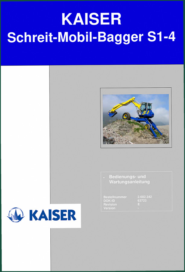 Kaiser S1-4 Operator's Manual - 117 Page OEM Documentation