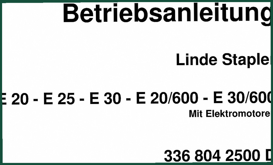 Linde E20-E30 Operator Manual – 84 Pages OEM Factory Specs for Forklift Daily Checks