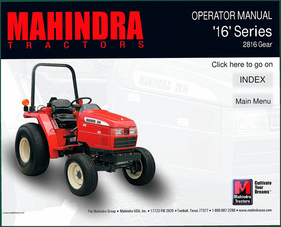 Mahindra 2816 Operator Manual – 140 Pages OEM Factory Specs