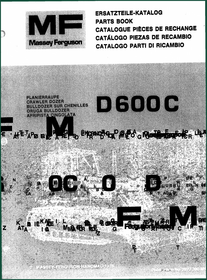 Massey Ferguson D 600 C Parts Catalog – 687 Pages OEM Manual