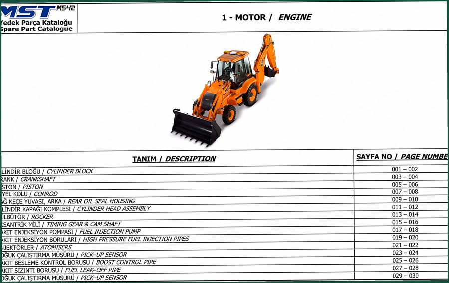 MST M542 Parts Catalog – 67 Pages of Factory Part Numbers and Assembly Diagrams