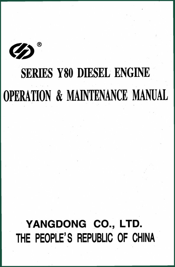 Yangdong Y80-Y88 Operator Manual – 37 Pages OEM Factory Specs